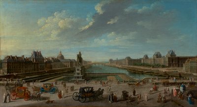 Een uitzicht op Parijs vanaf de Pont Neuf door Jean Baptiste Raguenet